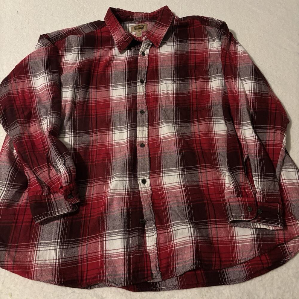 The Foundry Supply Flannel Adult Men's Button Down Shirt 3XL XXXL Red‎ Plaid